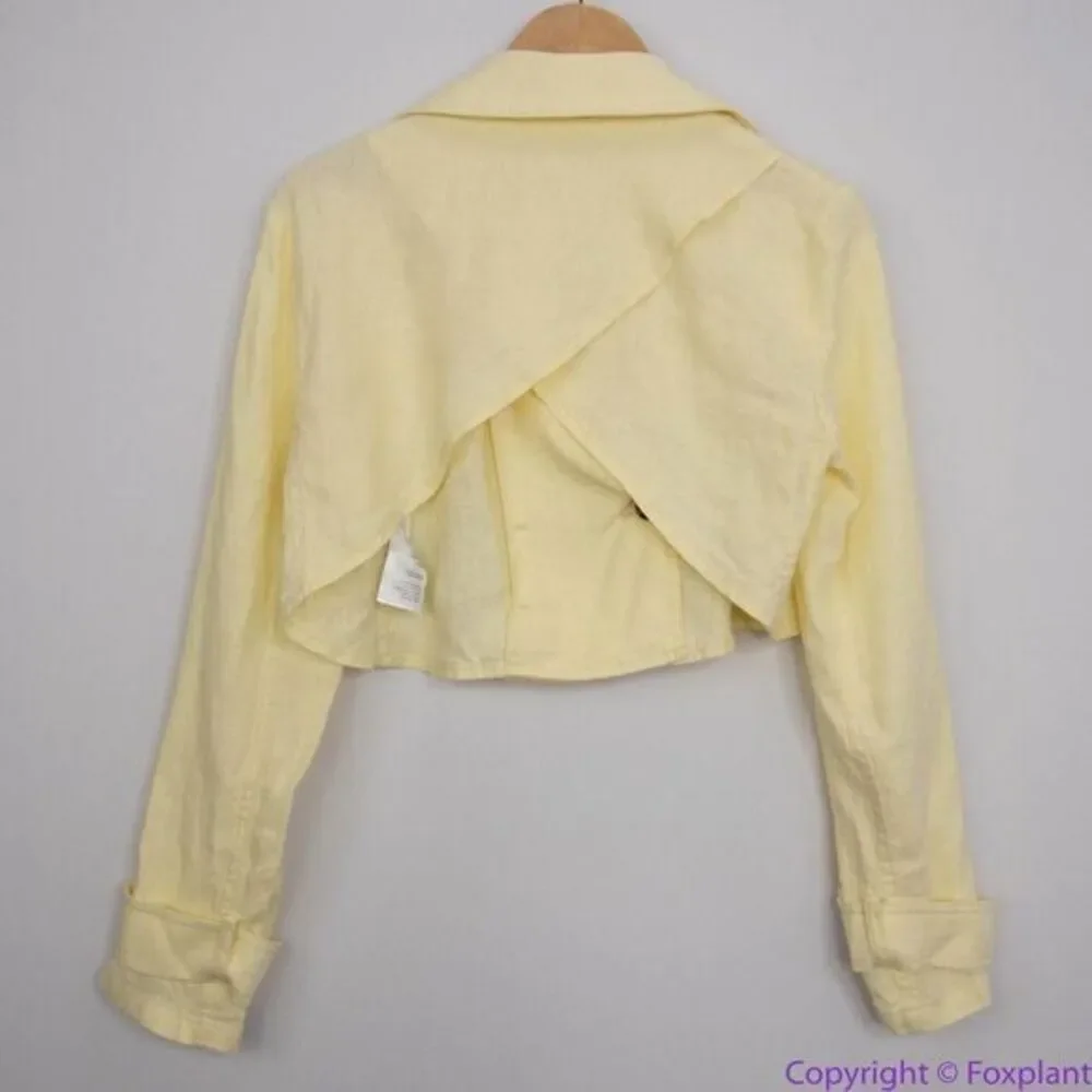 NEW Free People 100% Linen Crossover Back Bennie Crop Blazer, XS‎
